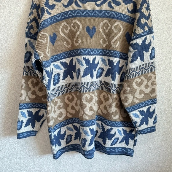 VTG Private Eyes Adult Large Sycamore Fair Isle Printed Pullover Sweater 90’s - Picture 8 of 8